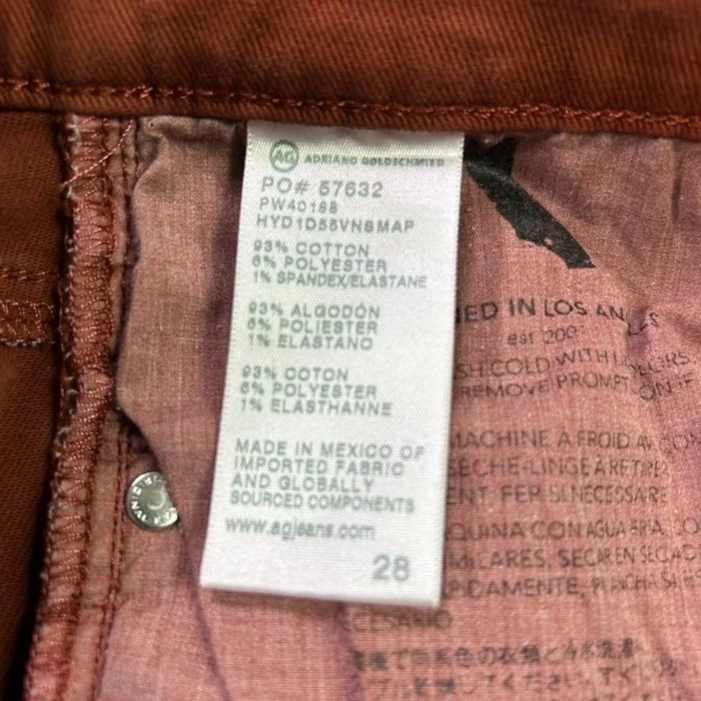 AG Adriano Goldschmied Farrah Boot Crop High‎ Rise Jeans Womens 28 Rust Brown